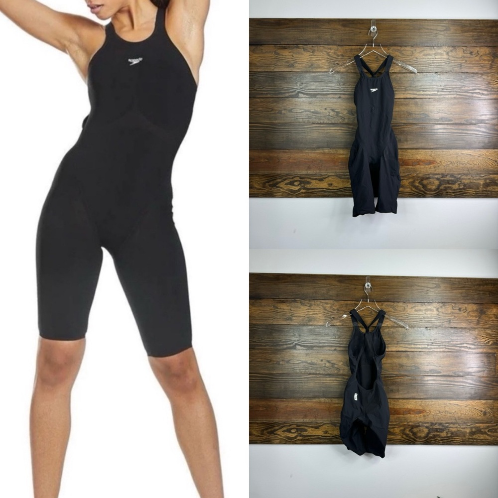 Speedo Fastskin LZR Pure Valor Open Back Kneeskin Tech Suit Swimsuit Size 22
